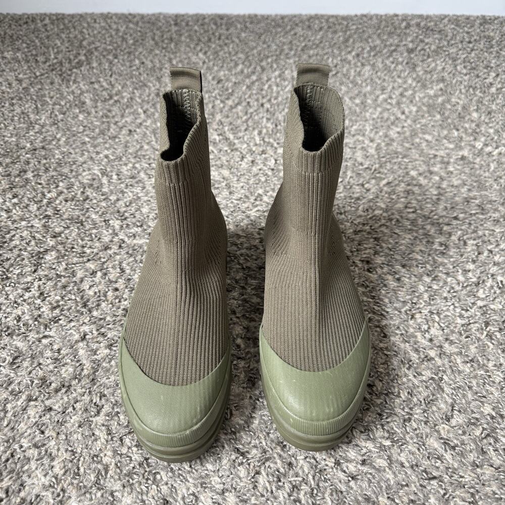 Everlane Womens Olive Green The Utility Boots ReKnit Size 7.5 Stretch Knit - Picture 7 of 7